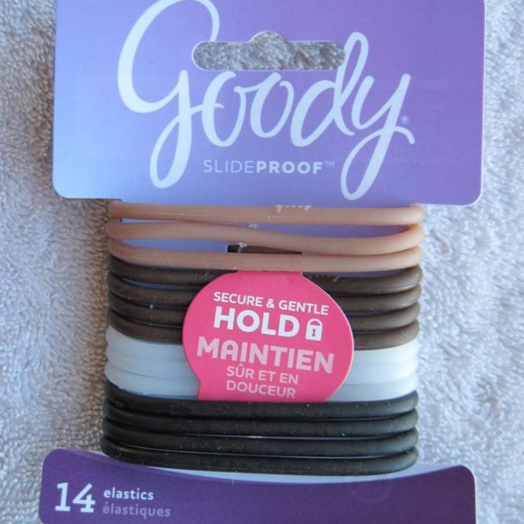 14 Goody Slide Proof Bold All Day Hold Stay Secure Elastic Ponytailer Hair Bands - Picture 1 of 12